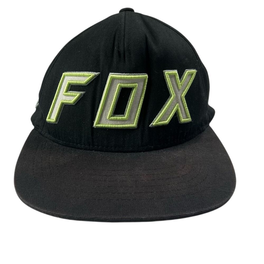 Fox Racing Black Embroidered Logo SnapBack Cap OSFM Adjustable Baseball Hat